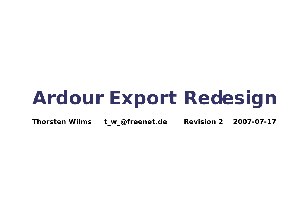 Ardour Export Redesign