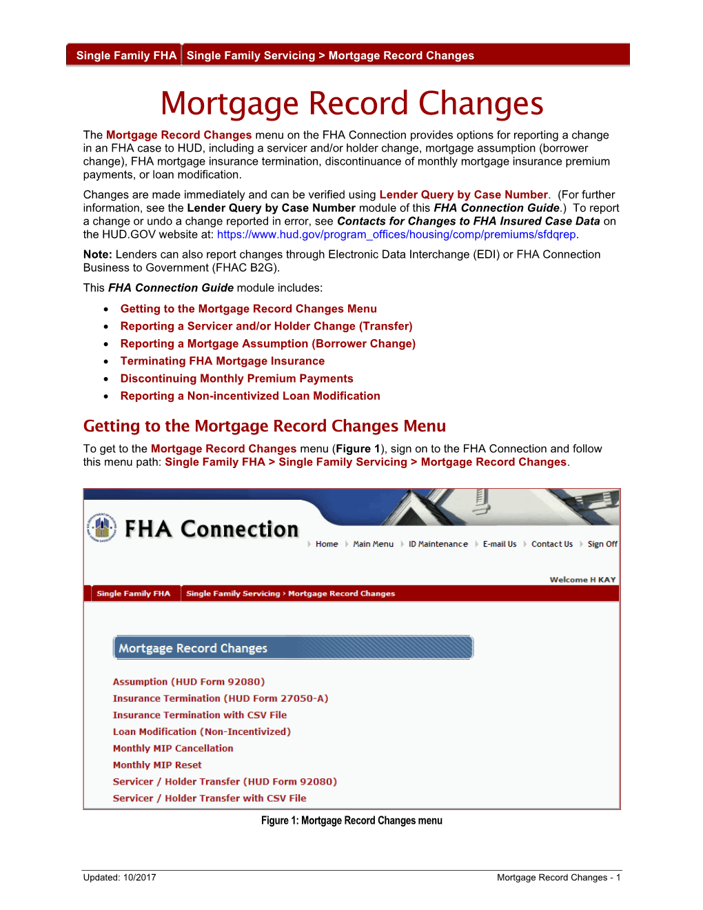 Mortgage Record Changes