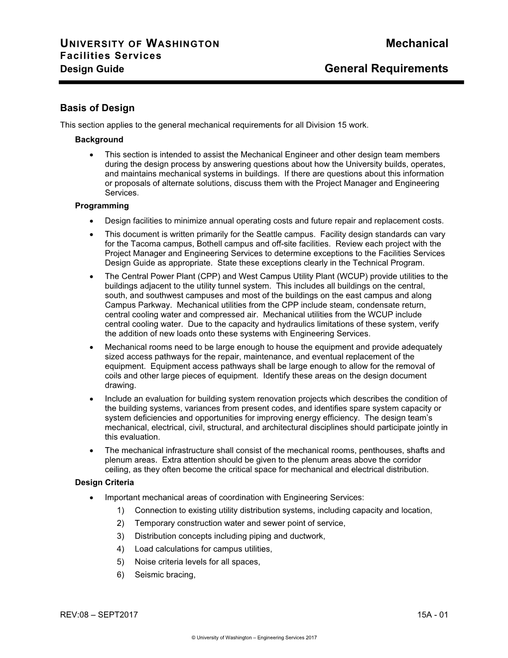 Mechanical General Requirements