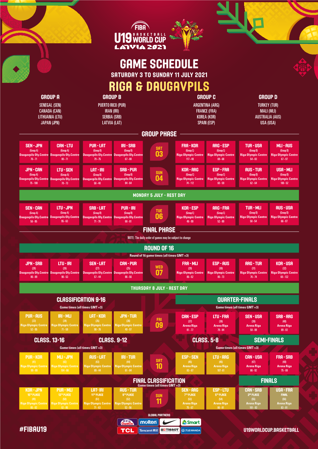 Competition Schedule