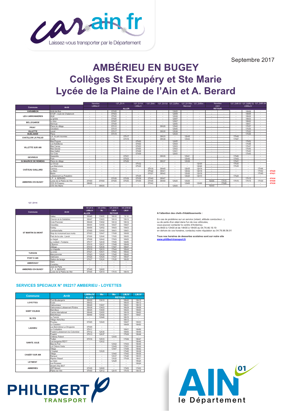 AMBÉRIEU EN BUGEY Collèges St Exupéry Et Ste Marie Lycée