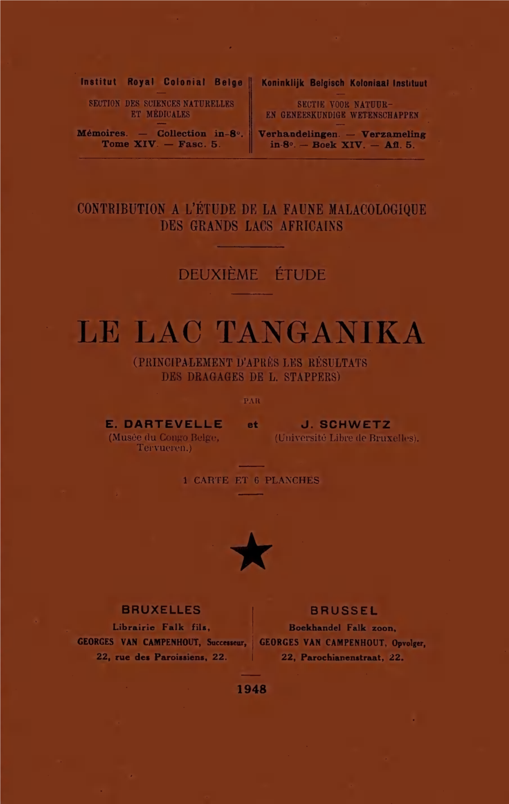 Le Lac Tanganika (Principalement D'après Les Résultats Dbs Dragages De L