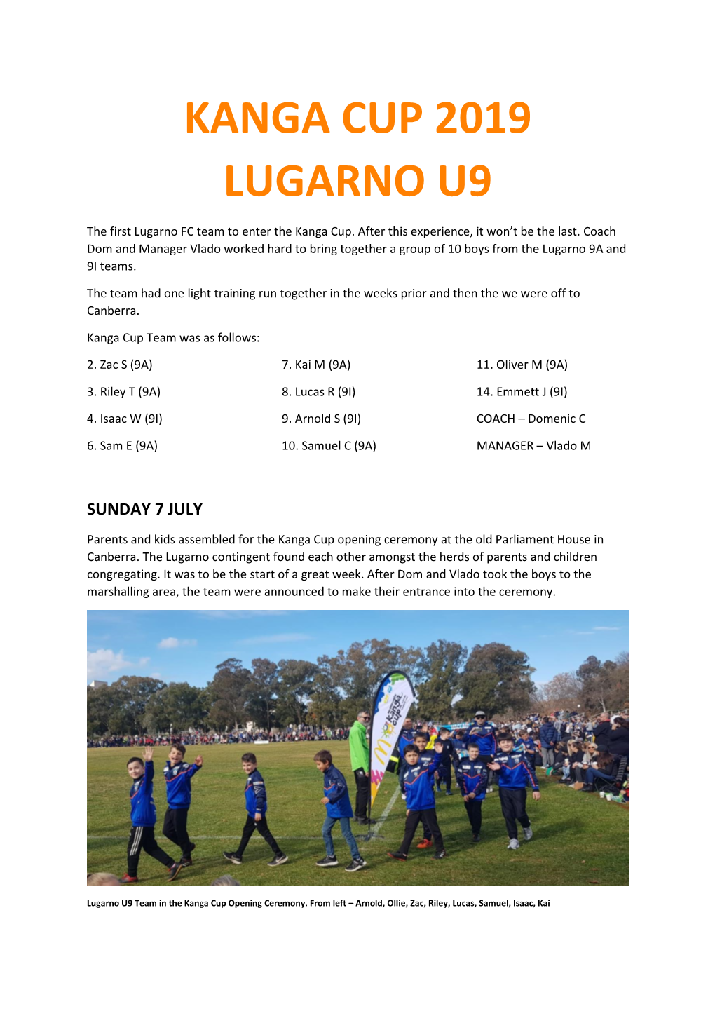 Kanga Cup 2019 Lugarno U9