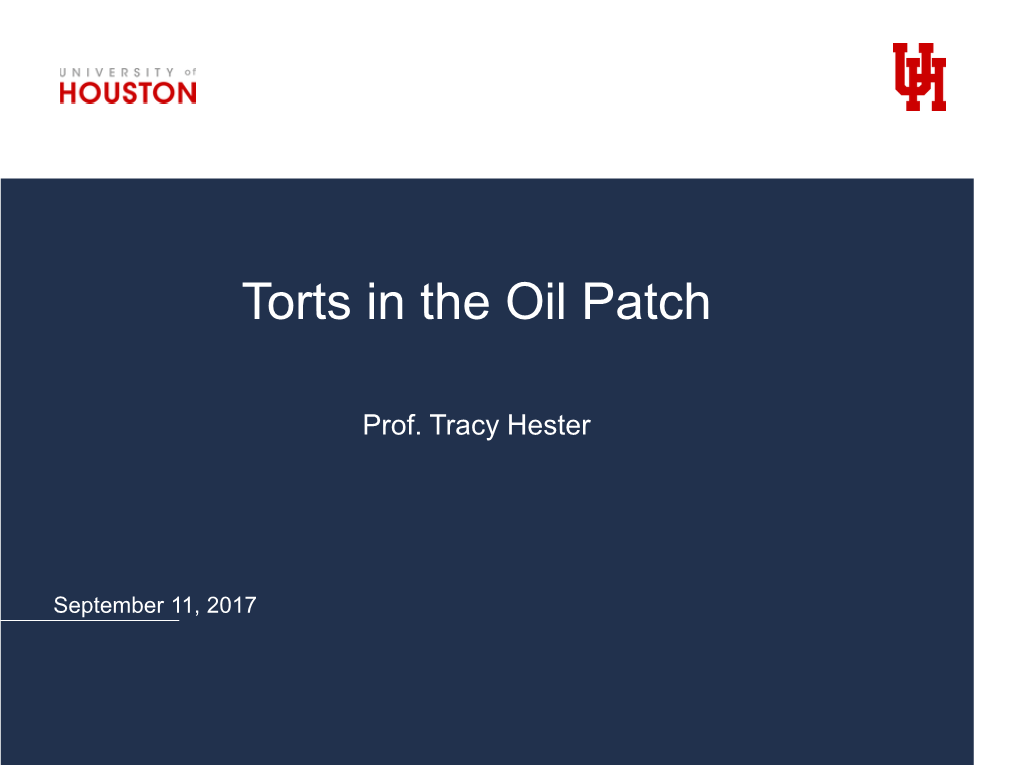 Torts in the Oil Patch
