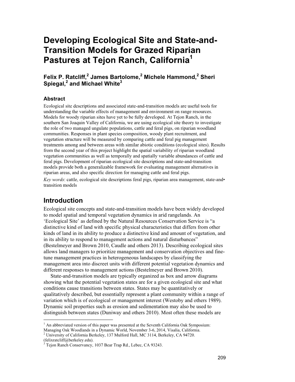 Developing Ecological Site and State-And-Transition Models For