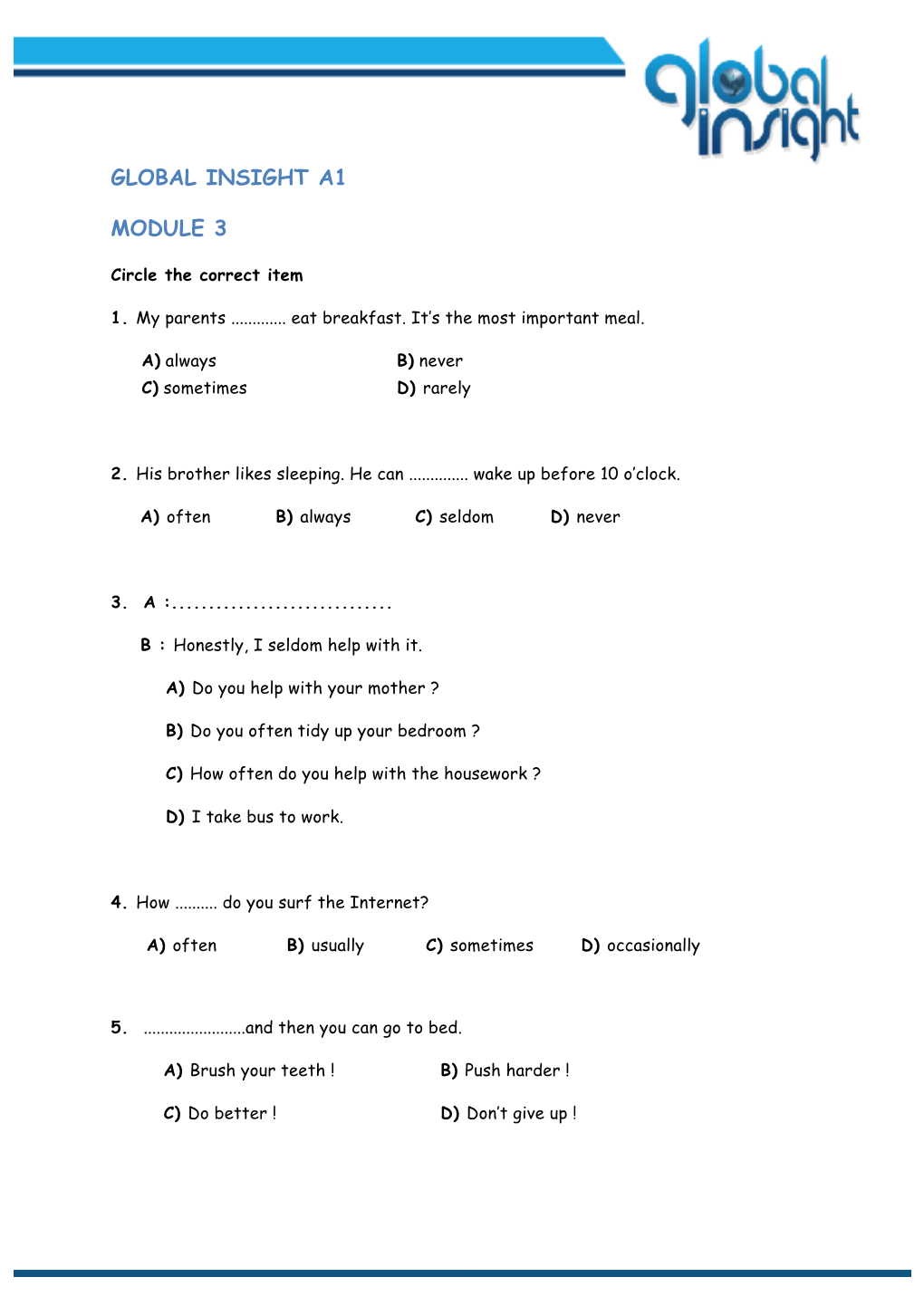 Global Insight A1 Module 3