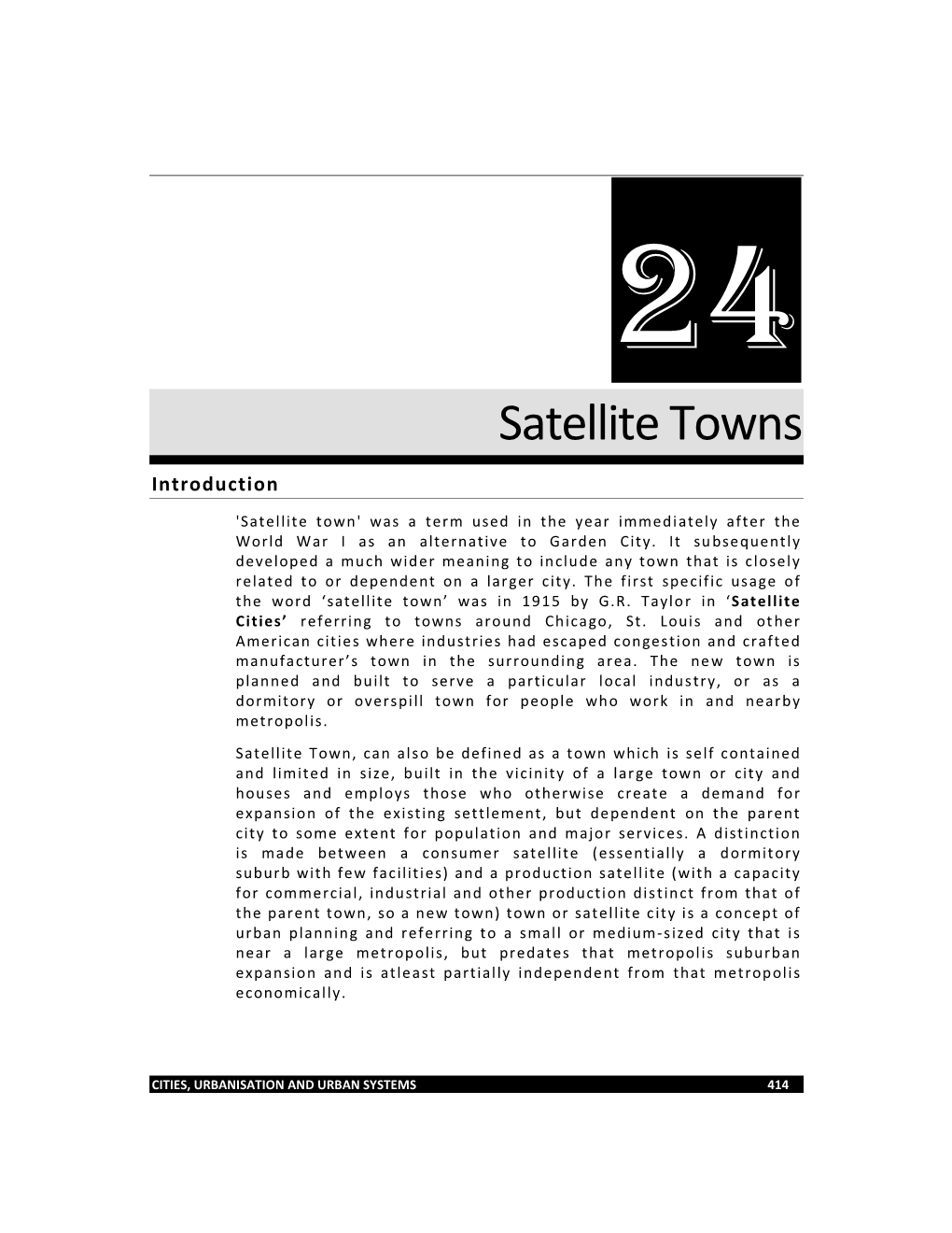 Satellite Towns