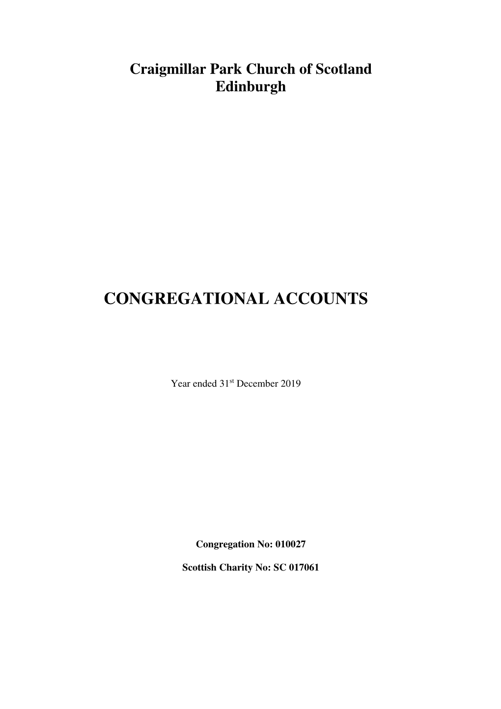 Congregational Accounts