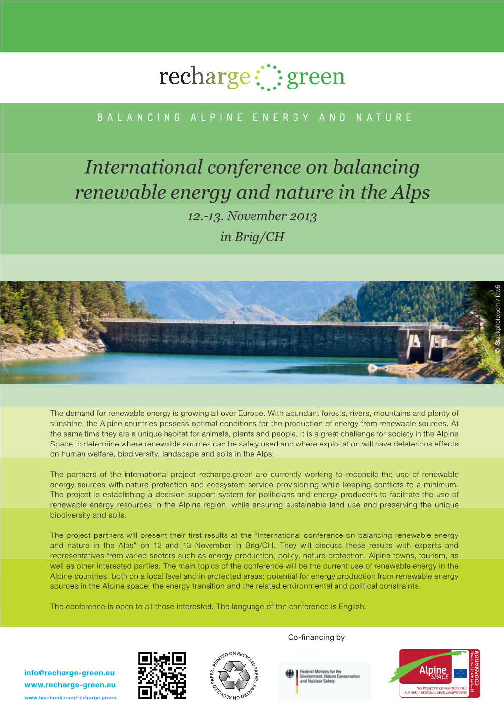 International Conference on Balancing Renewable Energy and Nature in the Alps 12.-13