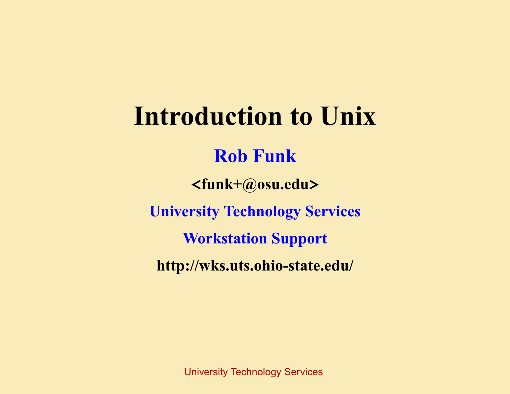 Introduction to Unix