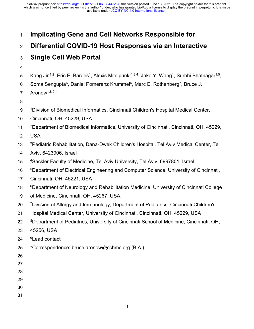 Implicating Gene and Cell Networks Responsible for Differential COVID