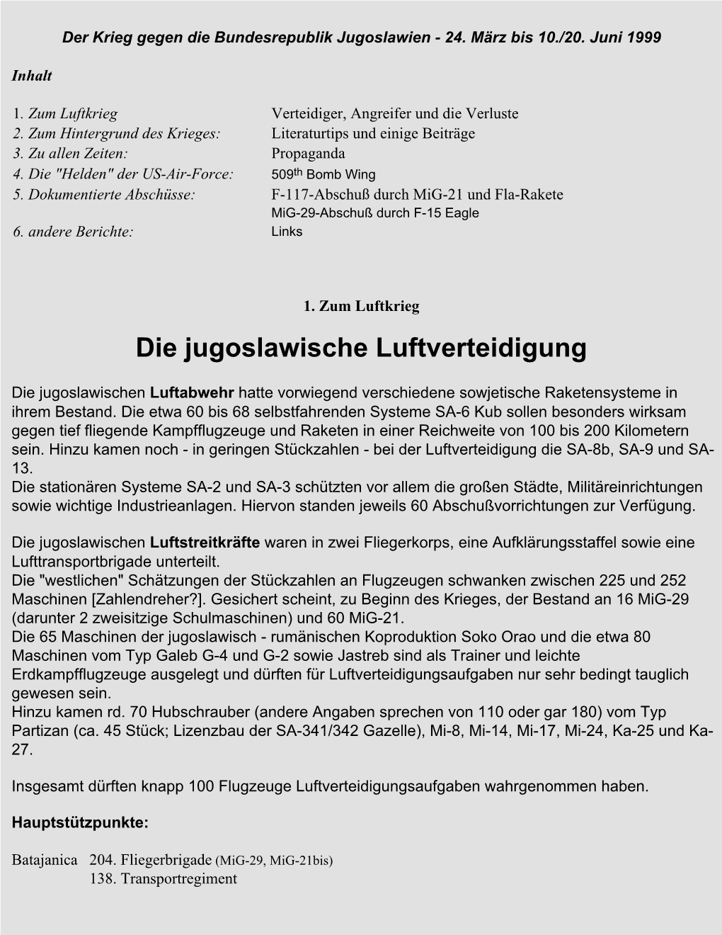 Der Krieg Gegen Die Bundesrepublik Jugoslawien 1999