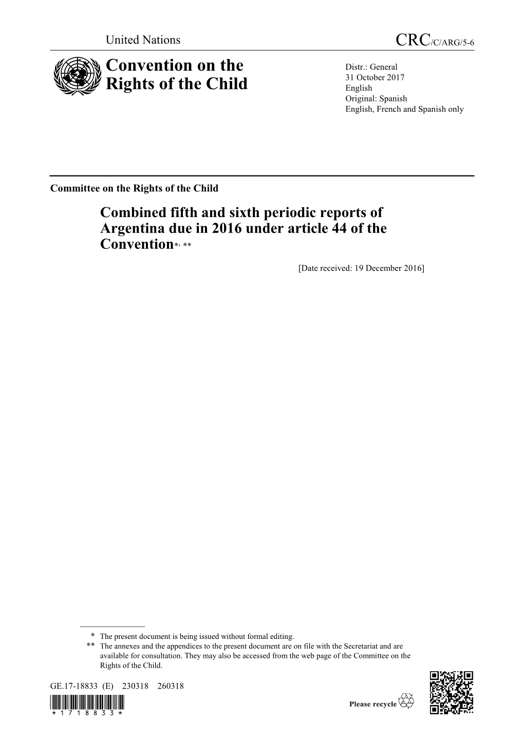 Page 1 GE.17-18833 (E) 230318 260318 Committee on the Rights