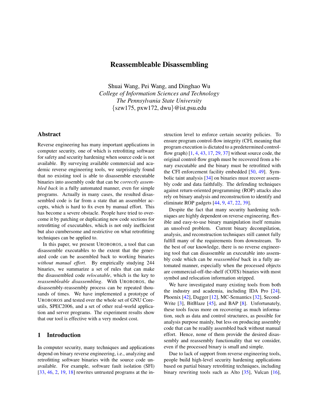 Reassembleable Disassembling