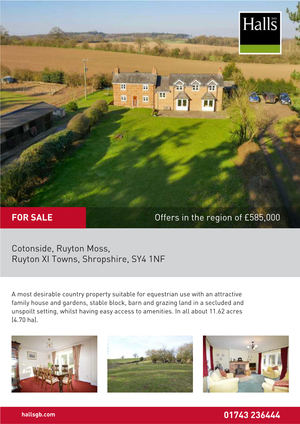 Cotonside, Ruyton Moss, Ruyton XI Towns, Shropshire, SY4 1NF 01743