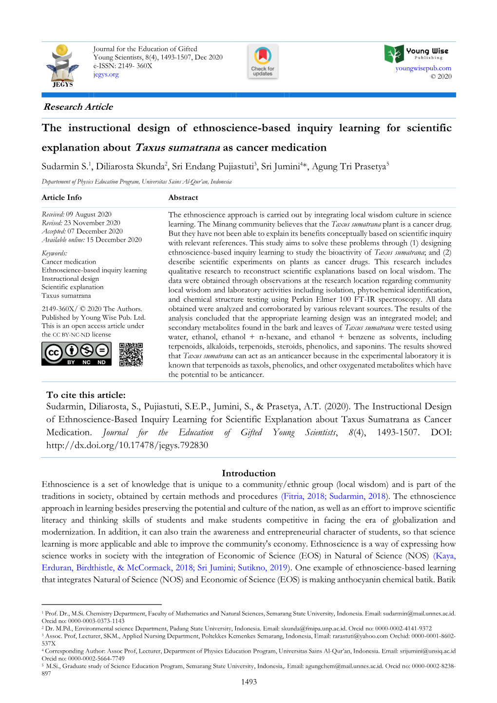 The Instructional Design of Ethnoscience-Based Inquiry