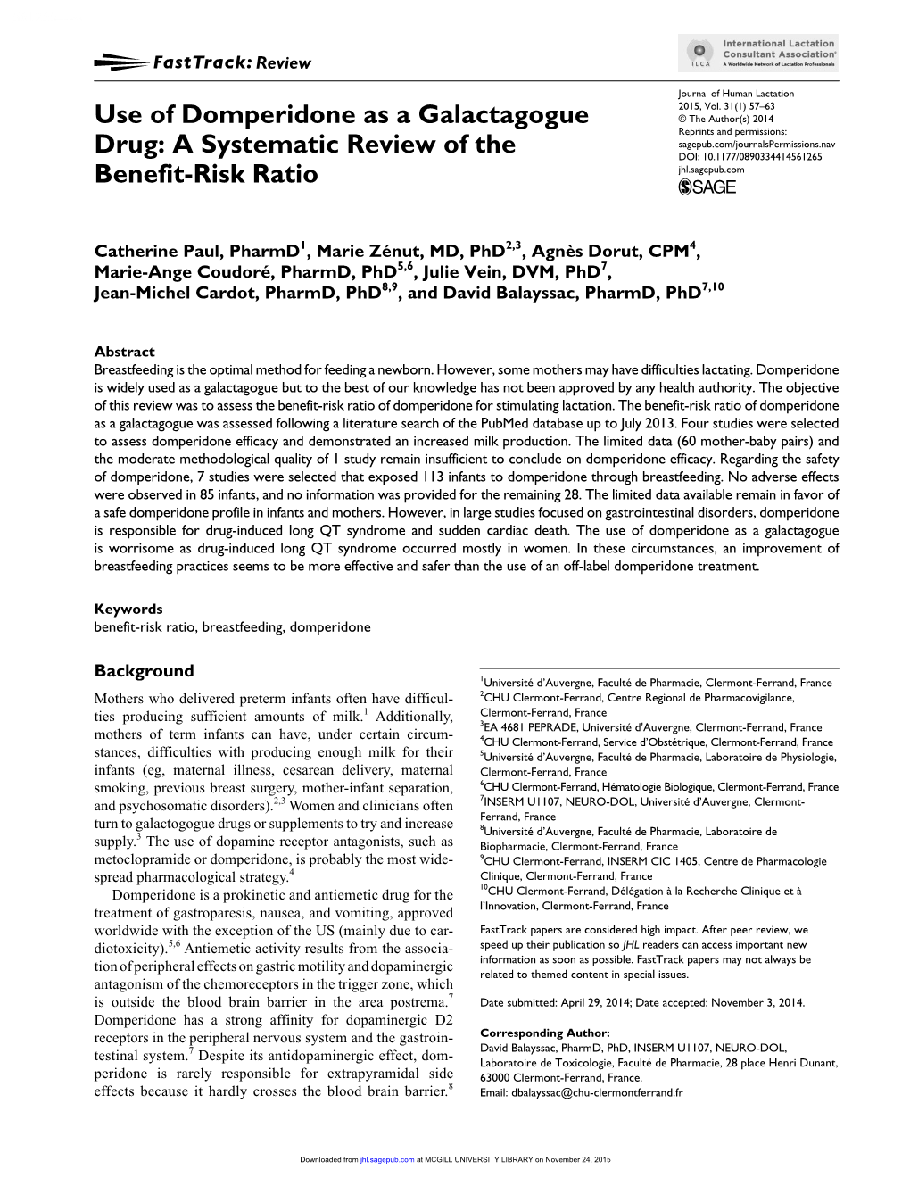 Use of Domperidone As a Galactagogue Drug: a Systematic