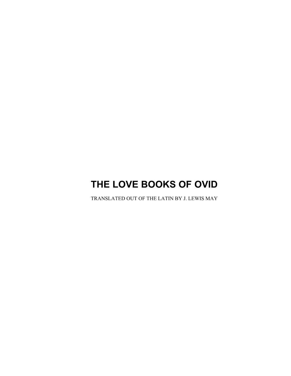 The Love Books of Ovid