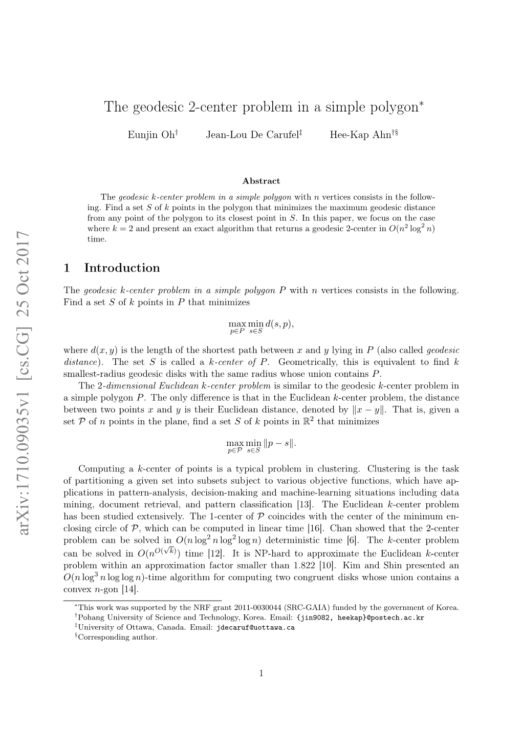 The Geodesic $2 $-Center Problem in a Simple Polygon