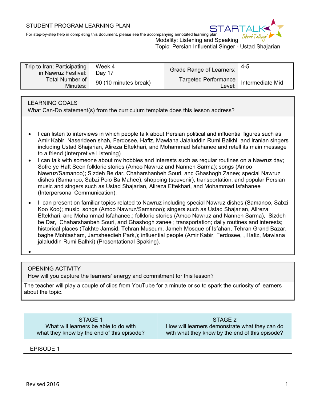 Modality: Listening and Speaking s1