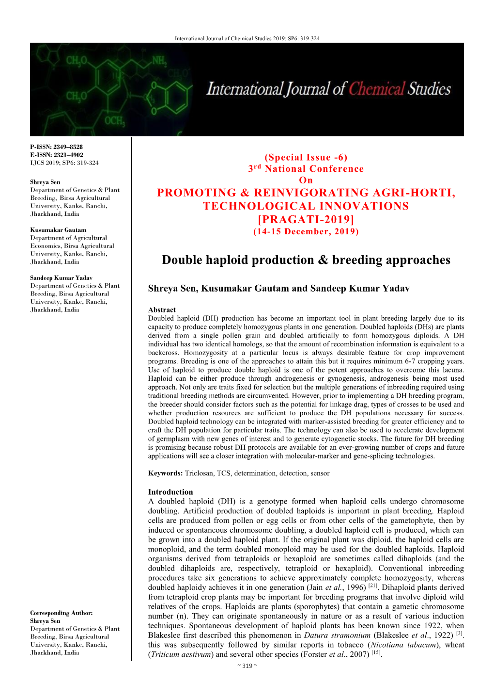 Double Haploid Production & Breeding Approaches