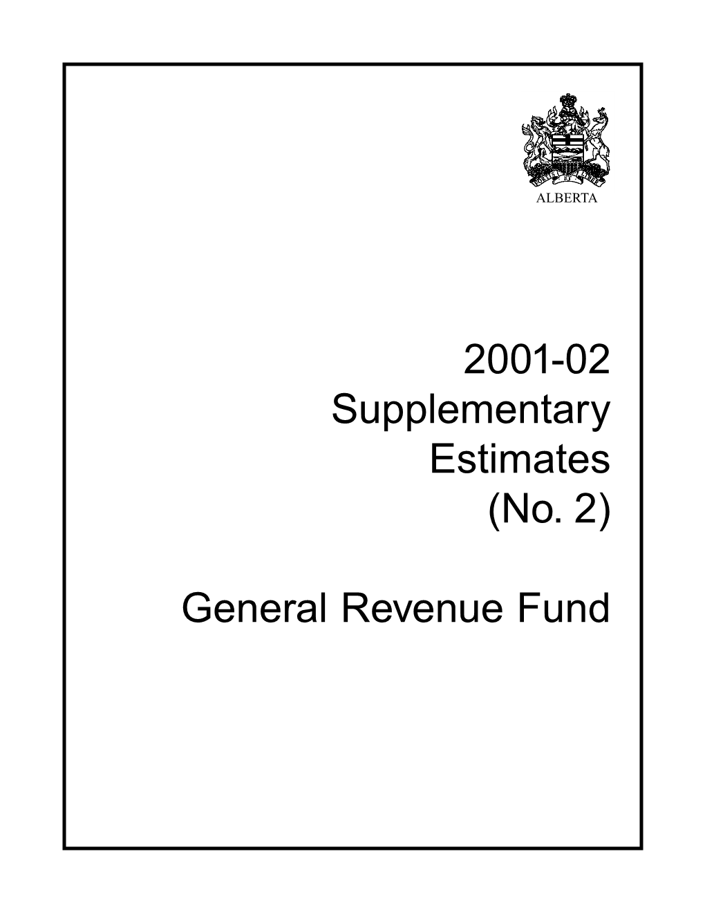 2001-02 Supplementary Estimates (No