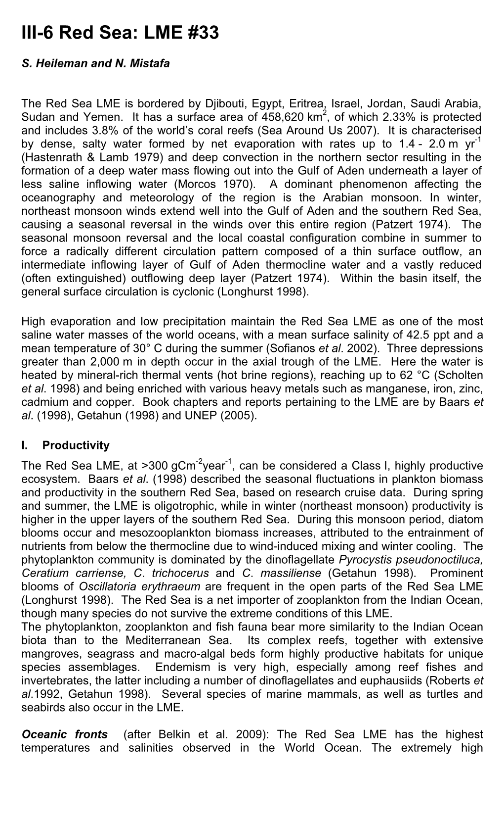 Red Sea Large Marine Ecosystem (Lme