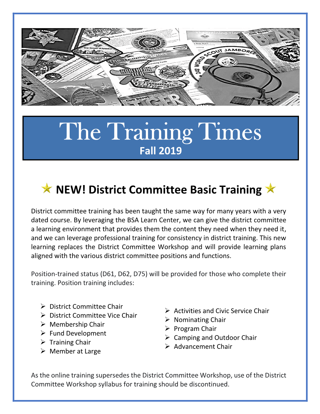 The Training Times Fall 2019