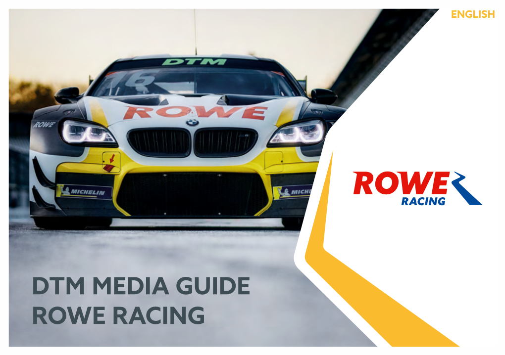 Dtm Media Guide Rowe Racing Table of Contents