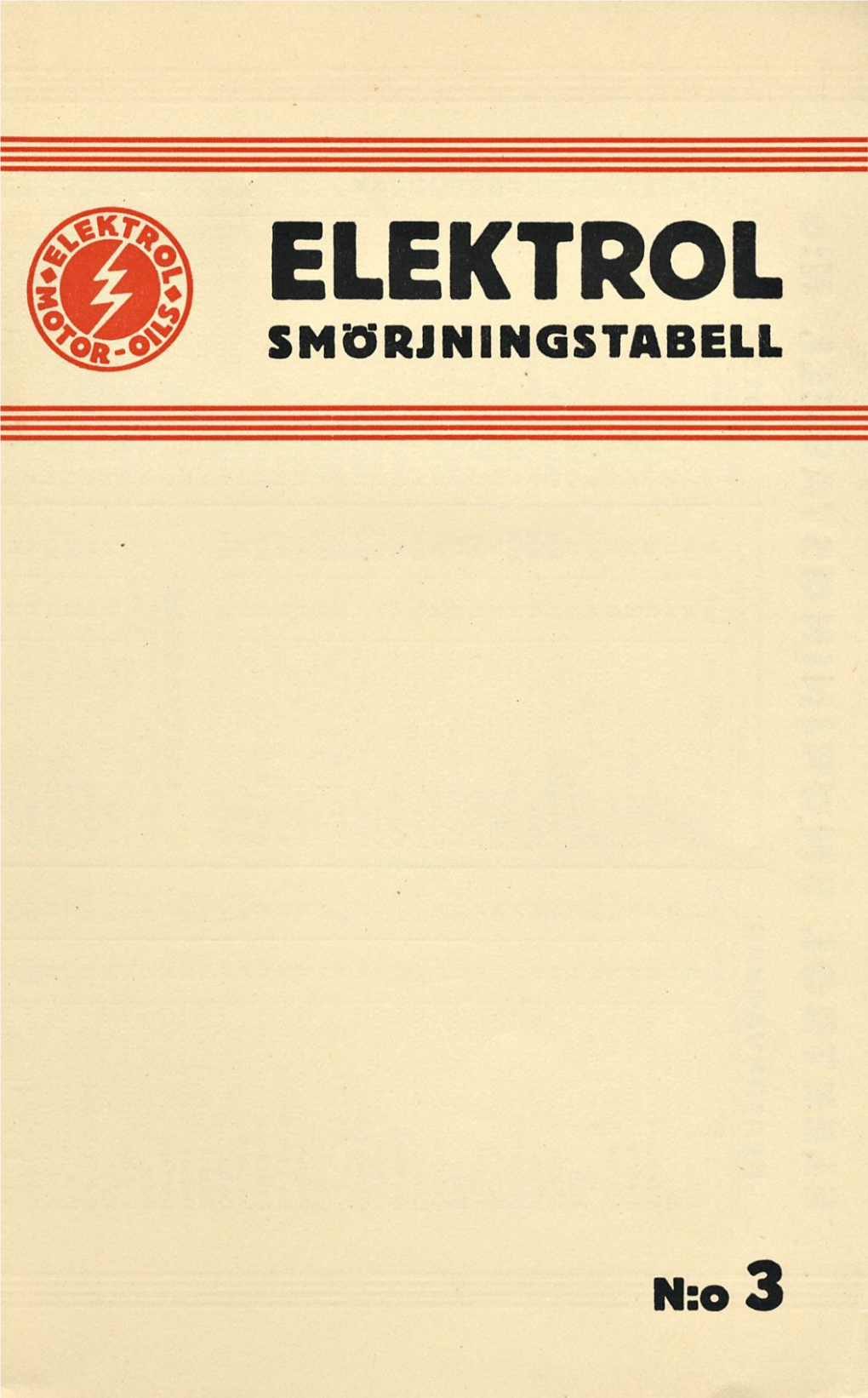 Elektrol Smorjningstabell