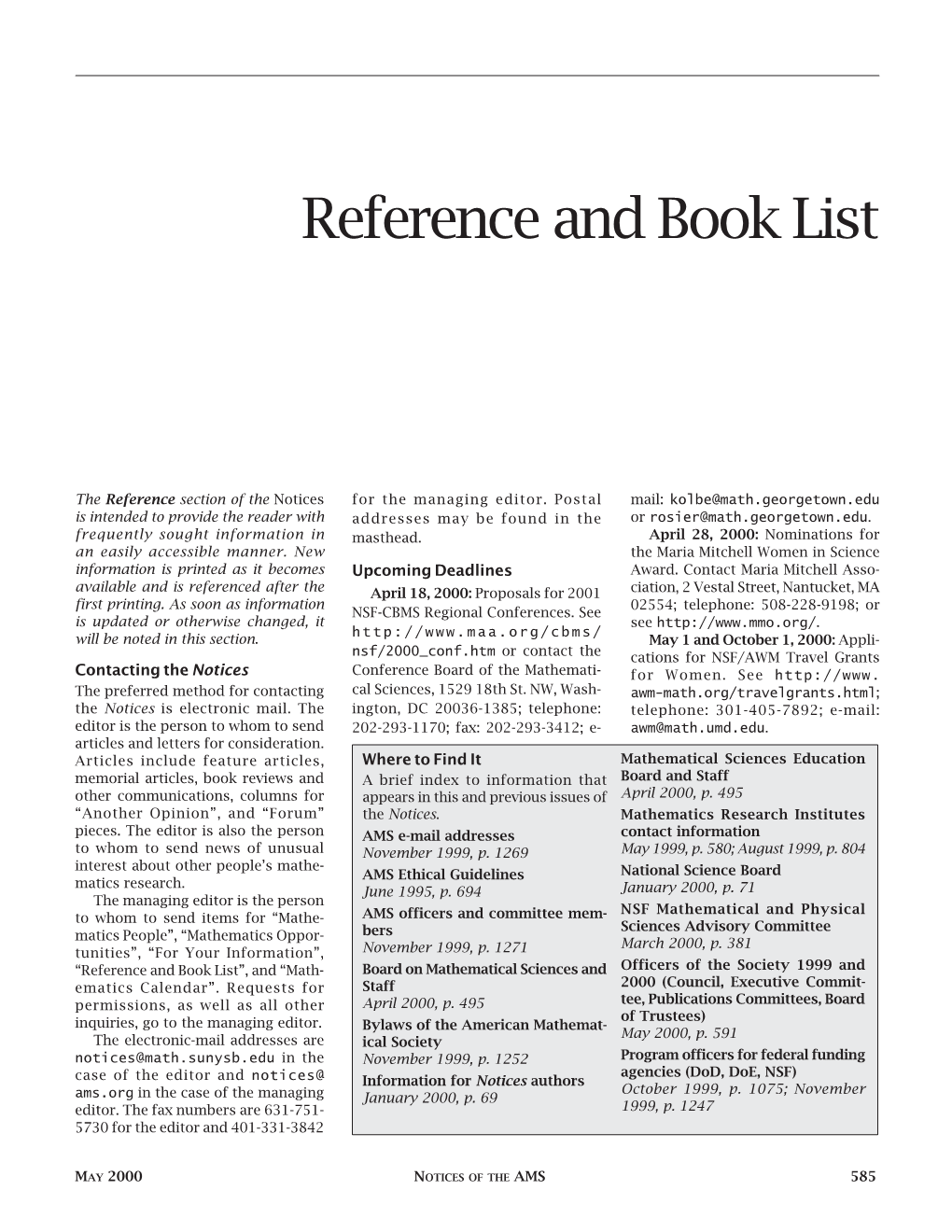 Reference and Book List, Volume 47