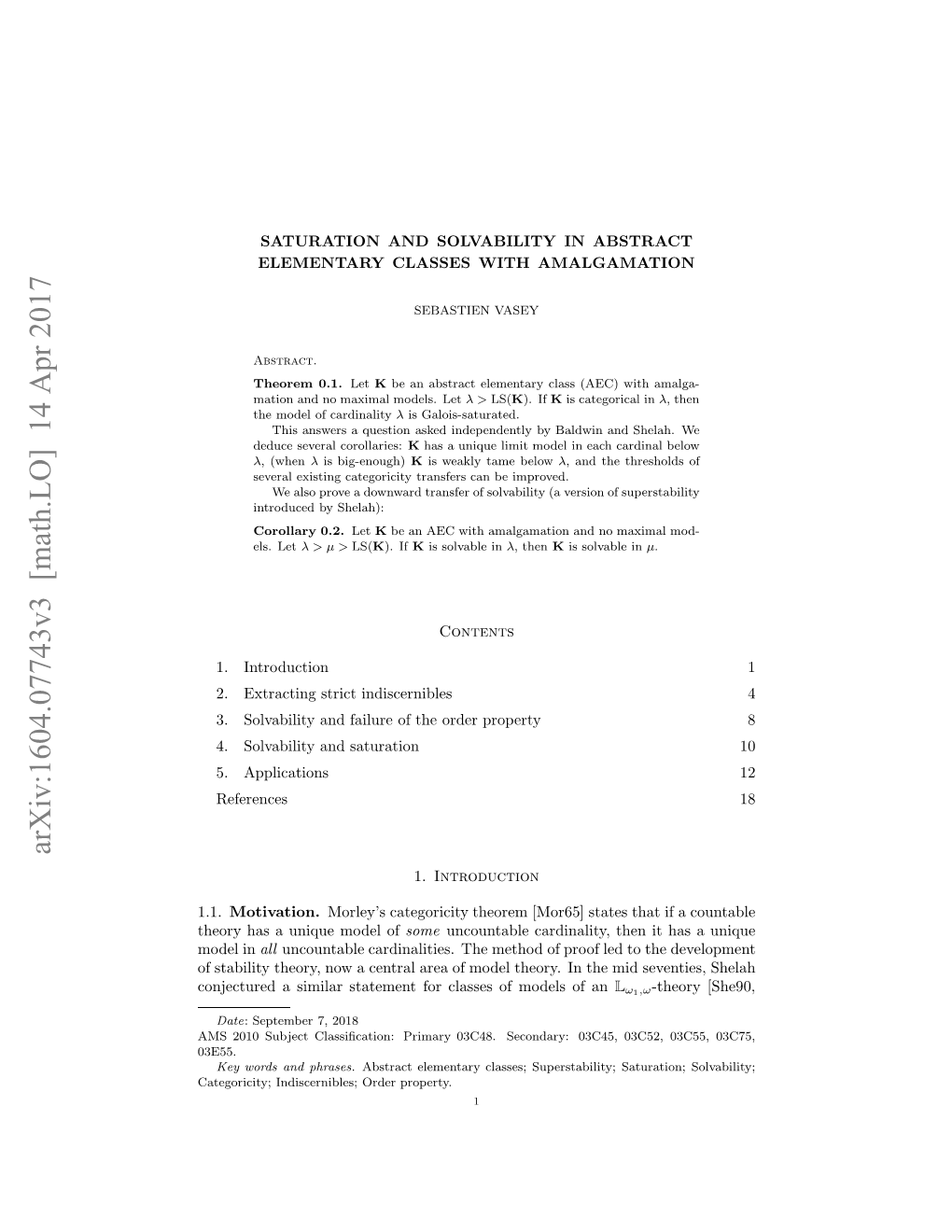 Arxiv:1604.07743V3 [Math.LO] 14 Apr 2017 Aeoiiy Nicrils Re Property