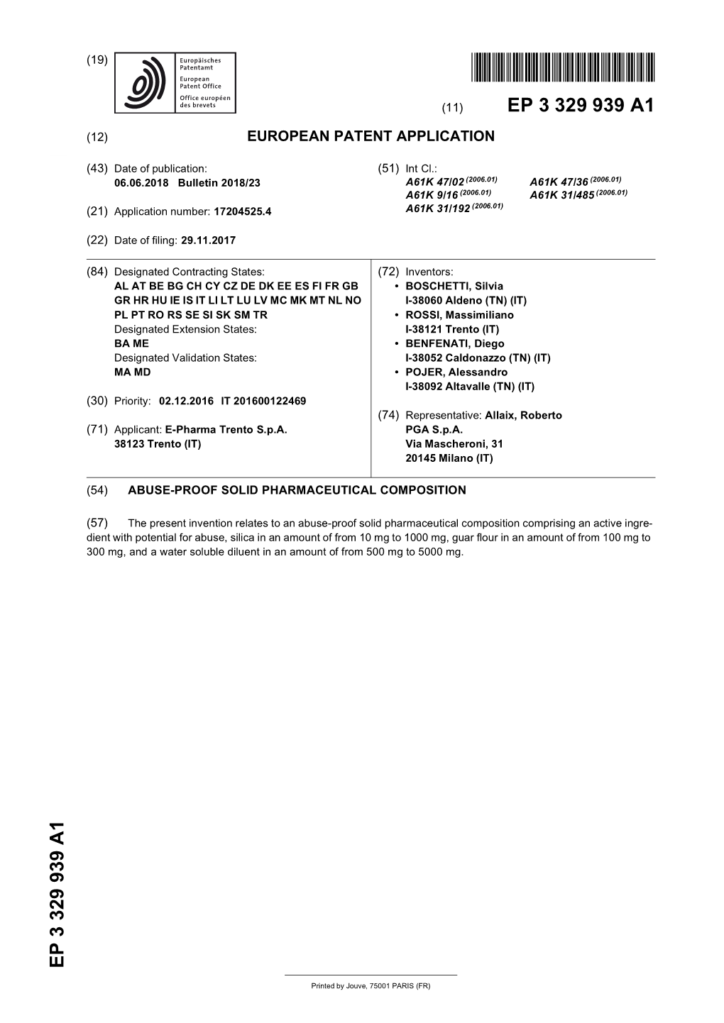 Abuse-Proof Solid Pharmaceutical Composition