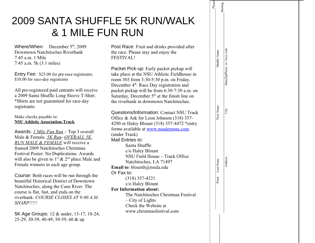 2000 Santa Shuffle 5K Run/Walk & 1 Mile Fun Run