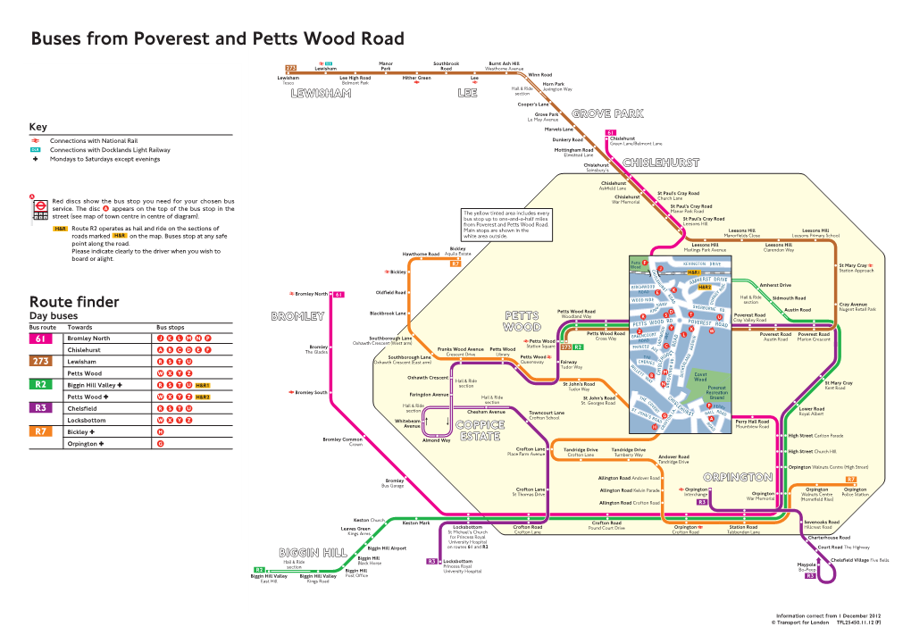 Buses from Poverest and Petts Wood Road