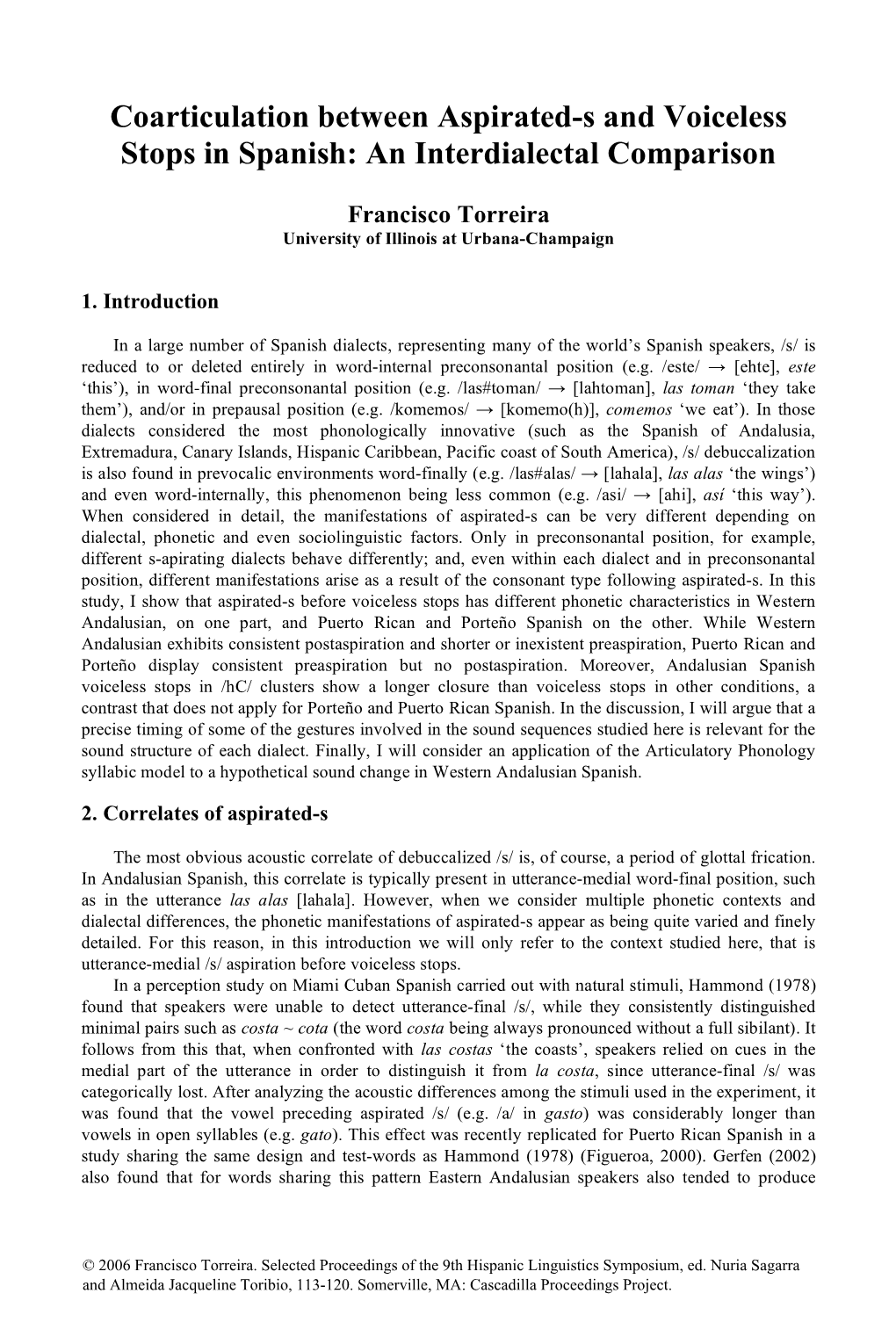 Coarticulation Between Aspirated-S and Voiceless Stops in Spanish: an Interdialectal Comparison