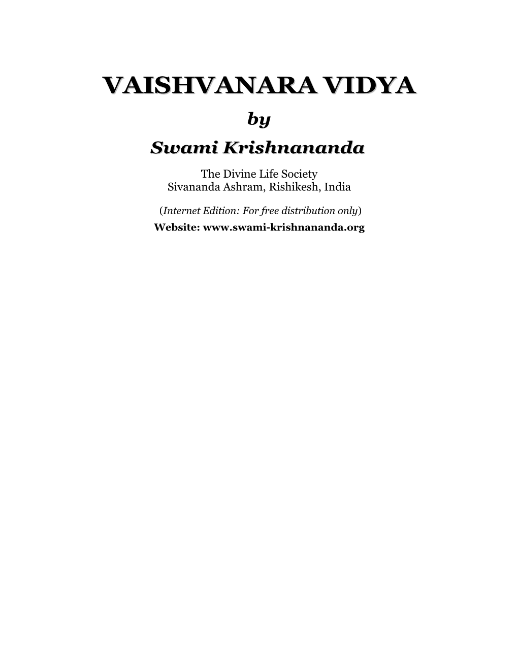 Vaishvanara Vidya.Pdf