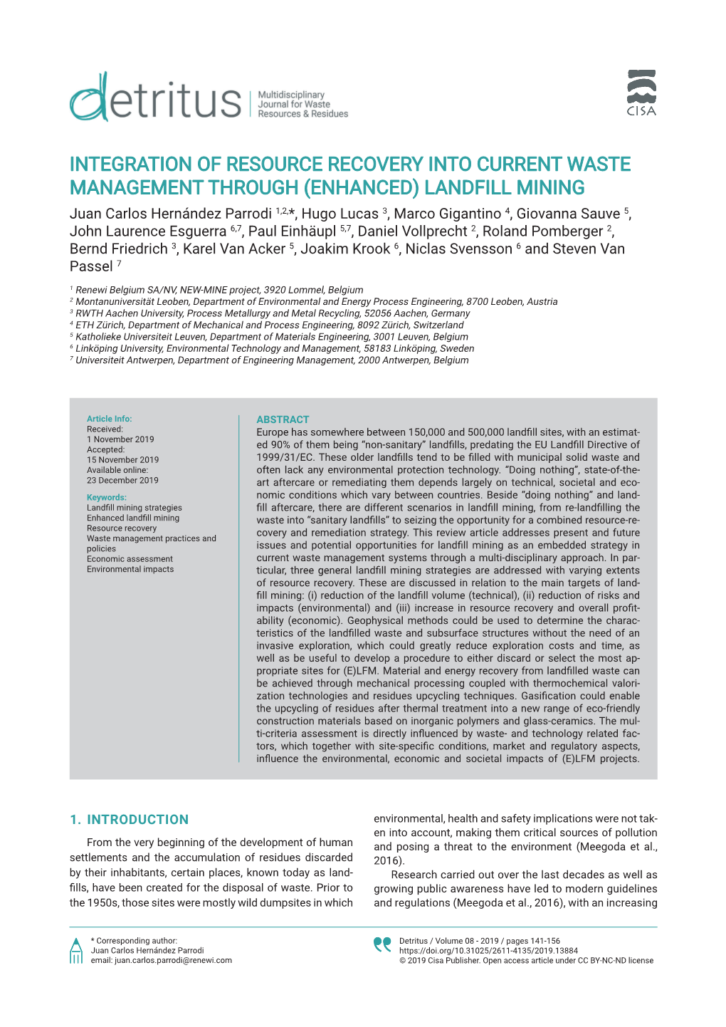 Integration of Resource Recovery Into Current Waste Management Through