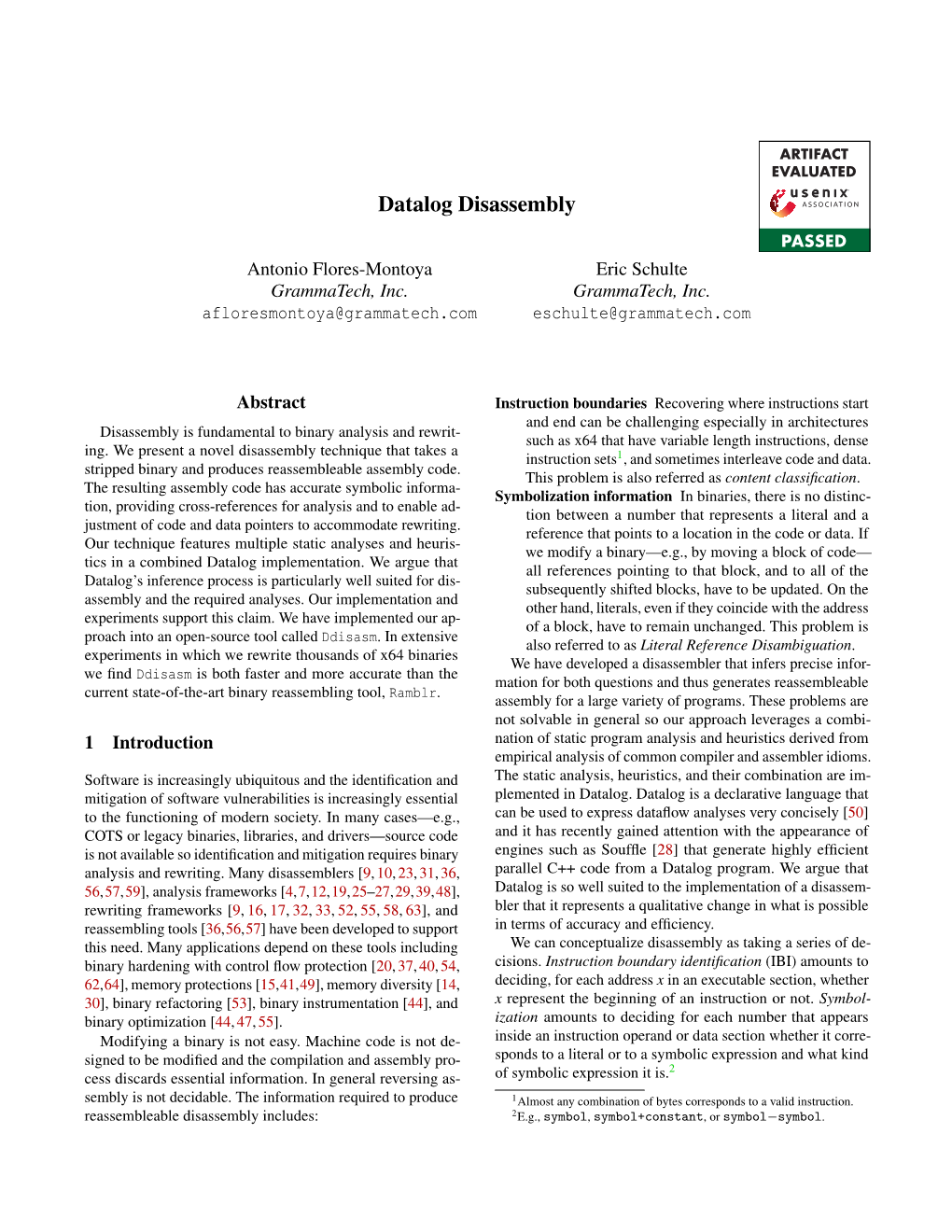 Datalog Disassembly