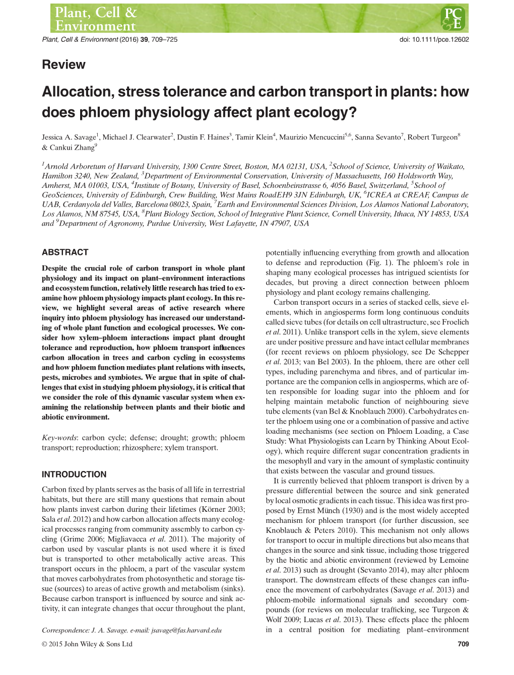 How Does Phloem Physiology Affect Plant Ecology?