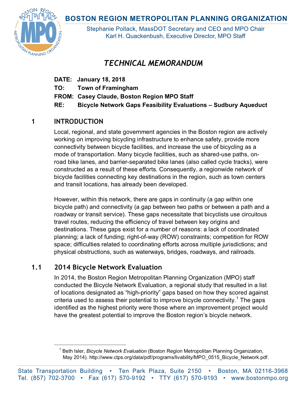 Bicycle Network Gaps Feasibility Evaluations – Sudbury Aqueduct