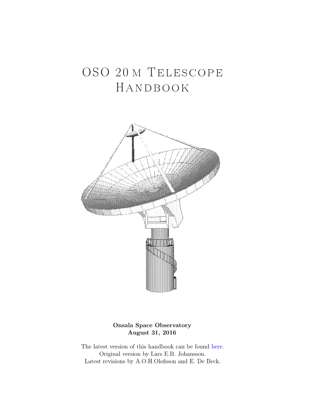 OSO 20M Telescope Handbook