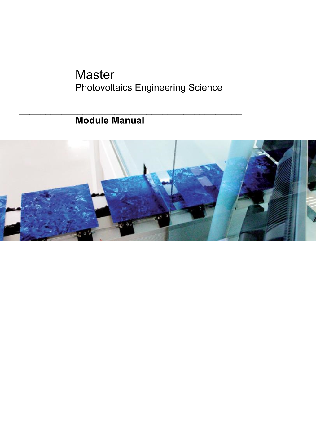Master Photovoltaics Engineering Science