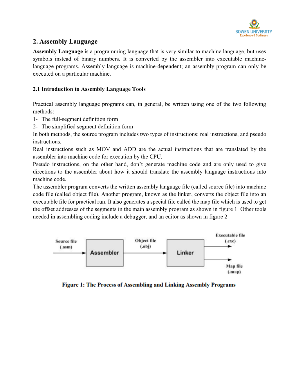 2. Assembly Language Assembly Language Is a Programming Language That Is Very Similar to Machine Language, but Uses Symbols Instead of Binary Numbers