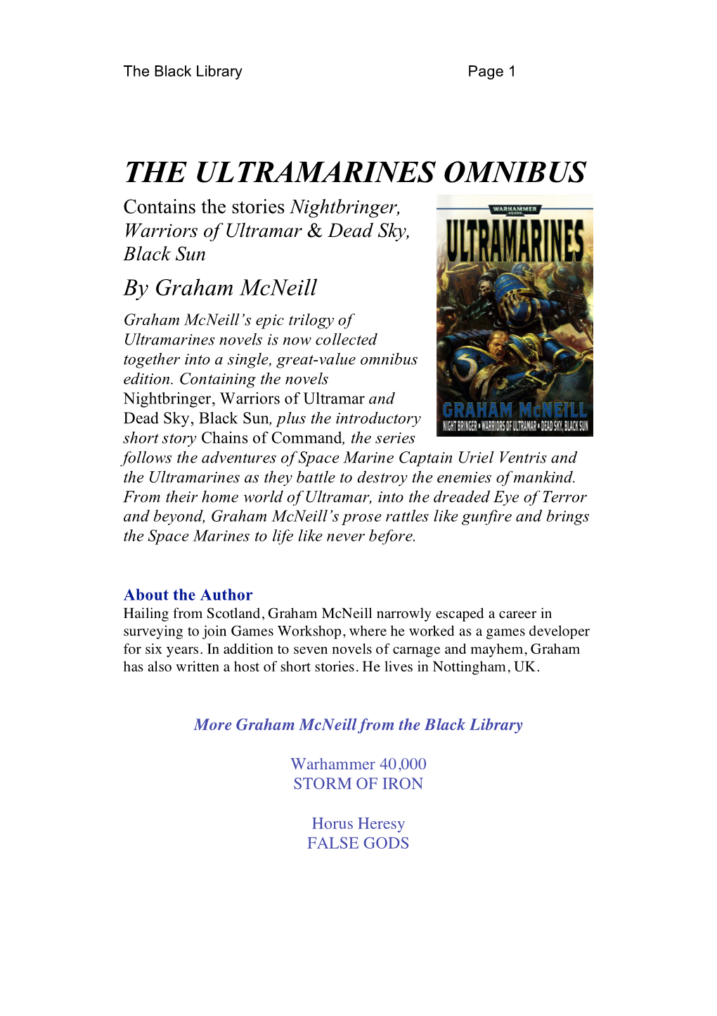 The Ultramarines Omnibus