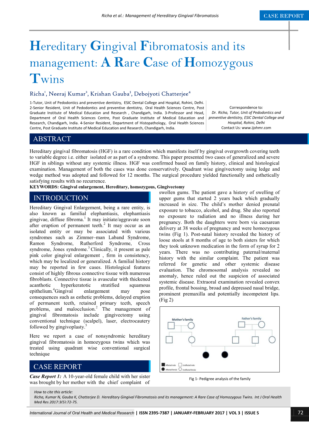 Hereditary Gingival Fibromatosis CASE REPORT