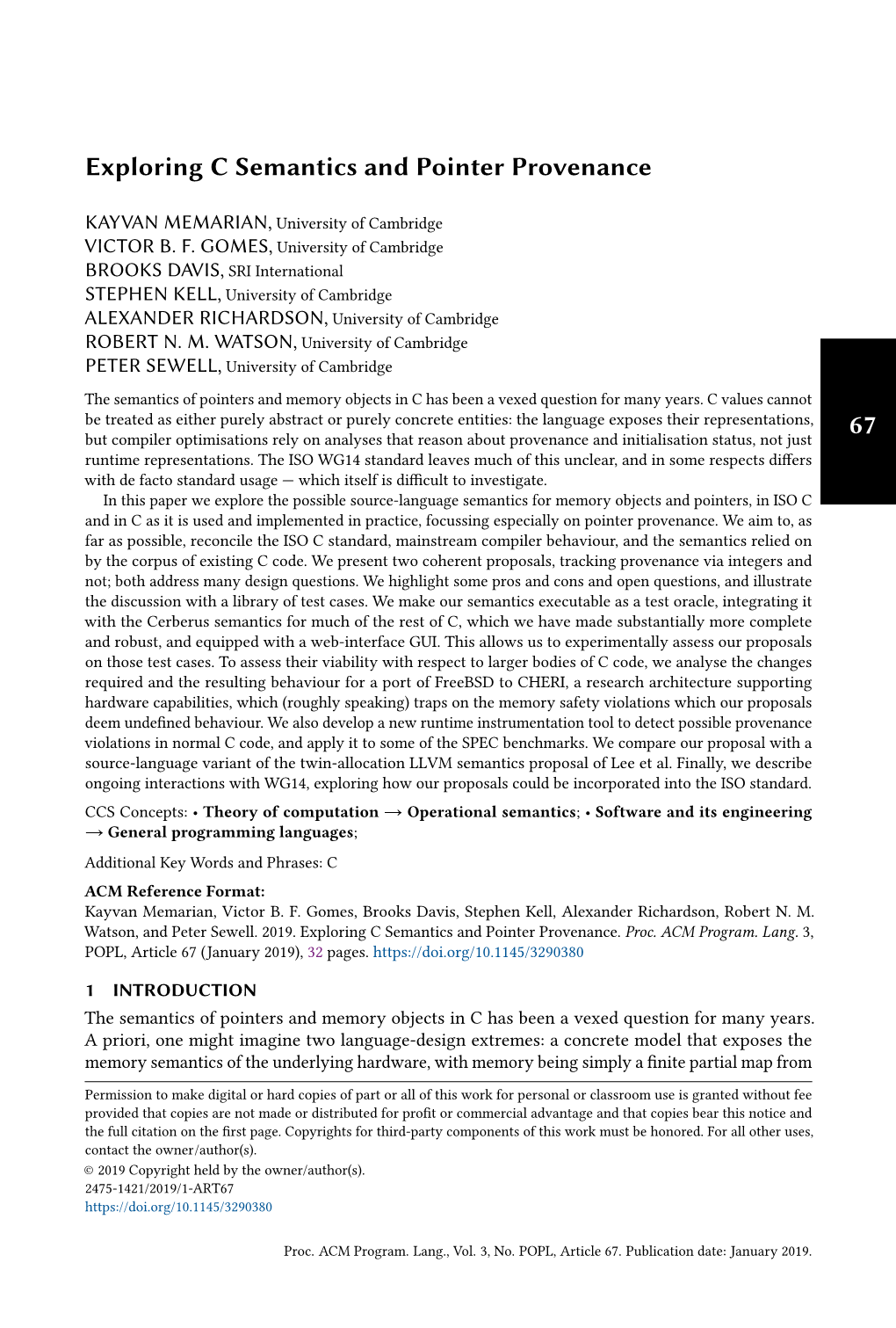 Exploring C Semantics and Pointer Provenance