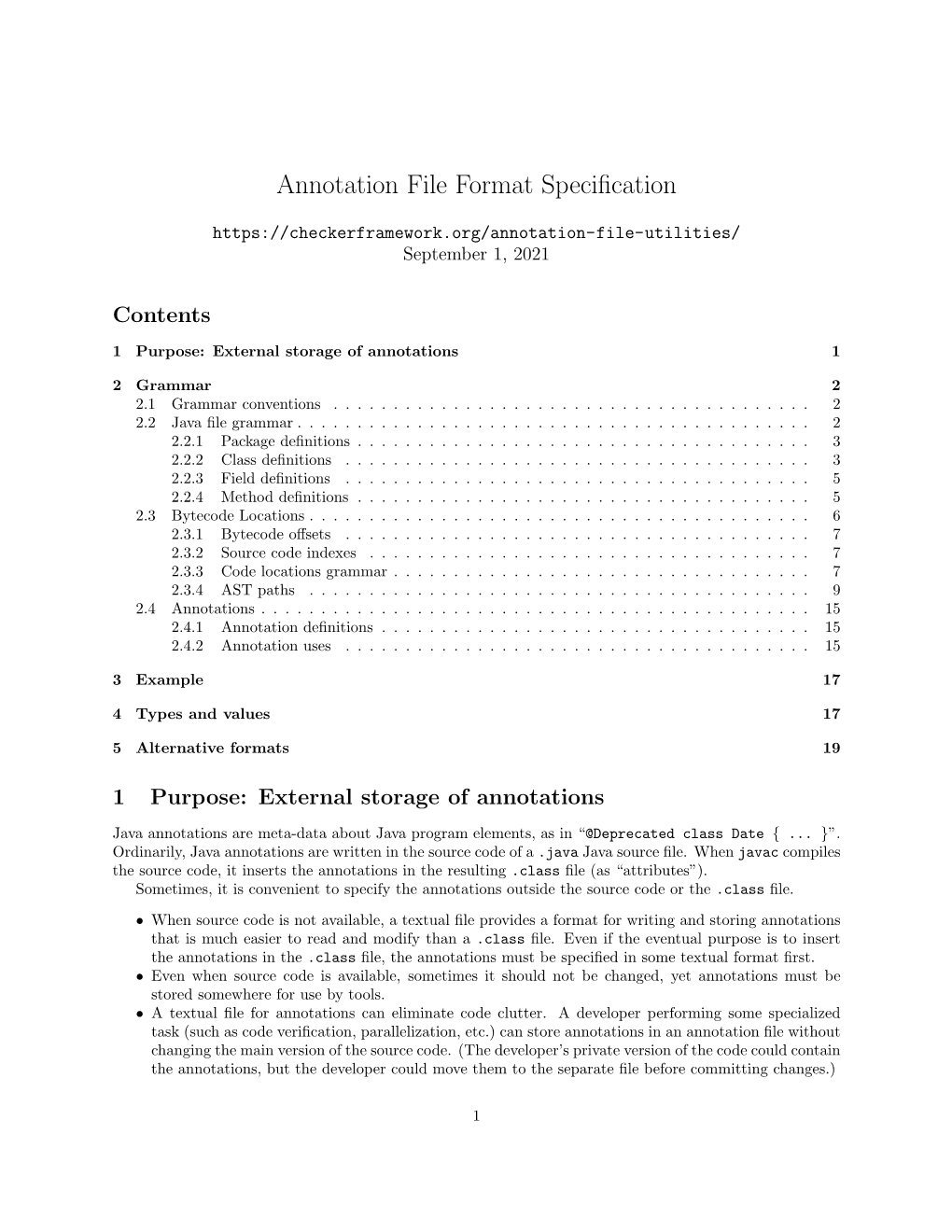 Annotation File Format Specification