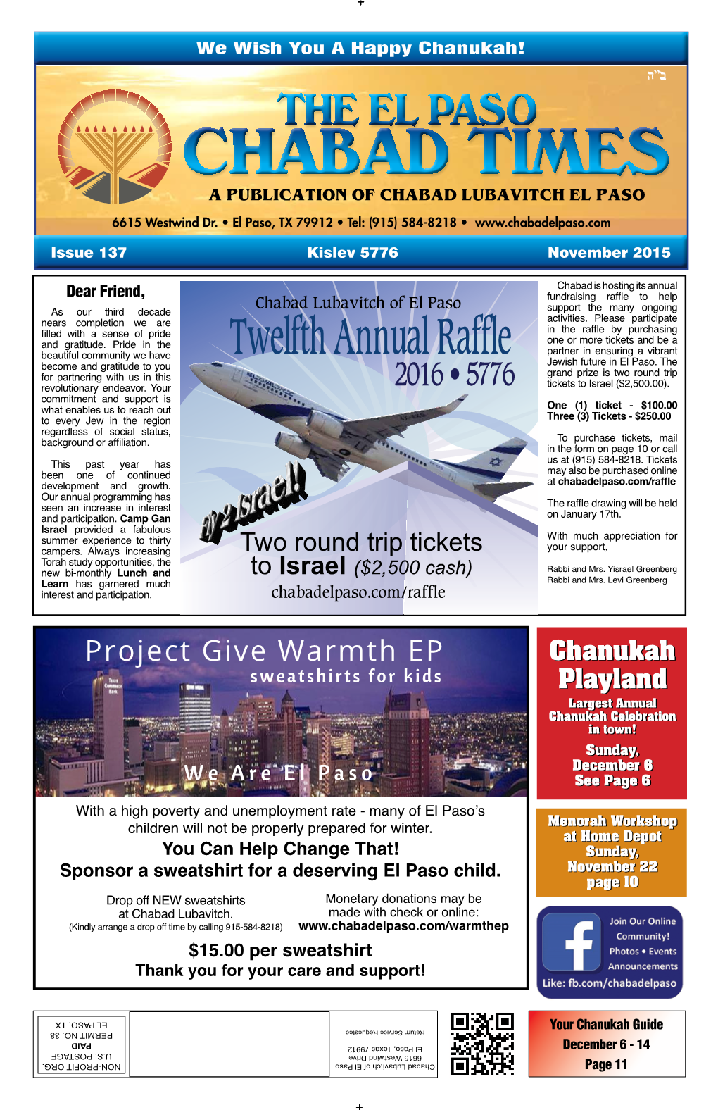 Twelfth Annual Raffle Partner in Ensuring a Vibrant Become and Gratitude to You Jewish Future in El Paso