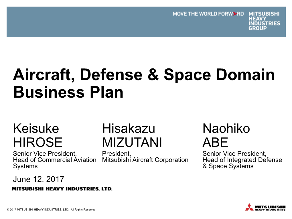 Aircraft, Defense & Space Domain Business Plan